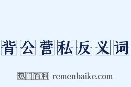 背公营私反义词是什么意思的图片